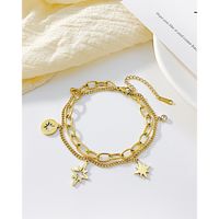 Fashion Double-layer Chain Hollow Firework Pattern Stainless Steel Bracelet main image 3