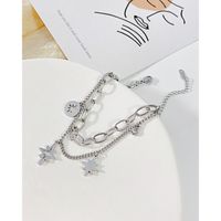 Fashion Double-layer Chain Hollow Firework Pattern Stainless Steel Bracelet main image 4