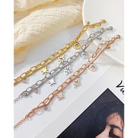 Fashion Double-layer Chain Hollow Firework Pattern Stainless Steel Bracelet main image 5