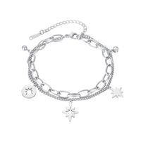 Fashion Double-layer Chain Hollow Firework Pattern Stainless Steel Bracelet main image 6