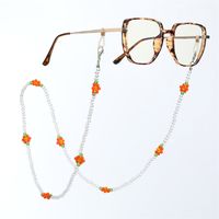 Koreanische Einfache Reisperlen Sonnenblumenmaske Kette Schlüsselband Brillenkette Transparente Perlenkette Maskenseil main image 2