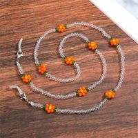 Korean Simple Rice Beads Sunflower Mask Chain Lanyard Glasses Chain Transparent Bead Chain Mask Rope main image 3