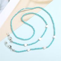 Retro Ethnic Color Rice Beads Peach Heart Mask Chain Hanging Neck Glasses Chain Anti-lost Mask Rope main image 5