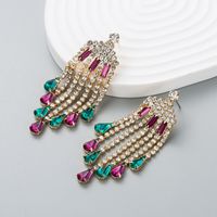 Fashion Diamond-studded Acrylic Tassel Earrings Drop Earring main image 6