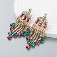 Fashion Diamond-studded Acrylic Tassel Earrings Drop Earring main image 7