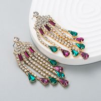 Fashion Diamond-studded Acrylic Tassel Earrings Drop Earring sku image 1