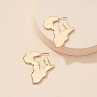 Africa Map Earrings Geometric New Trendy Design Ear Studs Ear Jewelry Wholesale main image 3