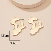 Africa Map Earrings Geometric New Trendy Design Ear Studs Ear Jewelry Wholesale main image 4