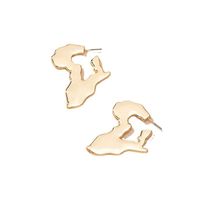 Africa Map Earrings Geometric New Trendy Design Ear Studs Ear Jewelry Wholesale main image 6