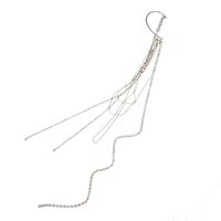 Fashion Inlaid Rhinestone Pearl Long Tassel Simple Earrings main image 3