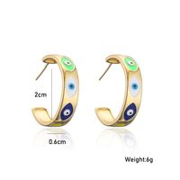 Europe And America New Copper-plated Real Gold Oil Dripping Devil’s Eye Earrings main image 5