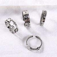 Simple Ring Set Retro Metal Old Star Moon Letter Ring main image 1