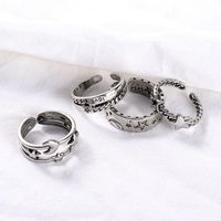 Simple Ring Set Retro Metal Old Star Moon Letter Ring main image 5