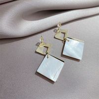 Fashion Geometric New Metal Hollow Inlaid Rhinestone Earrings main image 5