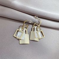 Fashion Shell Metal Geometric Square Multi-layer Earrings main image 2