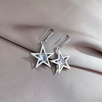 Fashion Five-pointed Star New Inlaid Zircon Earrings main image 5