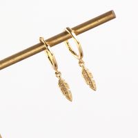 S925 Silver Needle European And American Light Luxury Feather Pendant Earrings main image 3