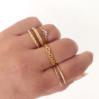 European And American Copper-plated 18k Real Gold Inlaid Purple Zircon Simple Tail Ring main image 3