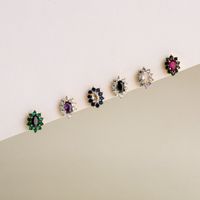 Fashion Color Zircon Earrings Exquisite Earrings Cross-border Jewelry main image 2
