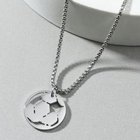 Hollow Football Pendant Stainless Steel Simple Sweater Chain Wholesale main image 3