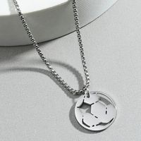 Hollow Football Pendant Stainless Steel Simple Sweater Chain Wholesale main image 4