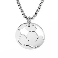 Hollow Football Pendant Stainless Steel Simple Sweater Chain Wholesale main image 6