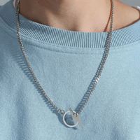 European And American Hip Hop Lightning One-button Buckle Stainless Steel Sweater Chain main image 1