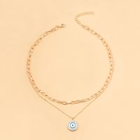 Fashion Round Devil's Eyes Two-tiered Necklace main image 4