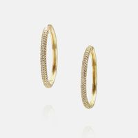 Fashion Inlaid Zircon Round Ear Accessories Copper Earring Accessories sku image 1