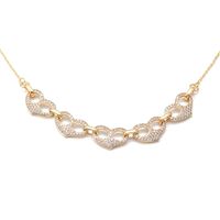 Europe And America Heart-shaped Gold-plated Copper Zircon Necklace Wholesale sku image 1