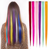 Fashionable Color Gradient One Piece Of Straight Hair Extension Piece main image 1