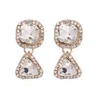 New Full Diamond Geometric Triangle Earrings Jewelry European And Beautiful Women Earrings sku image 1