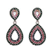 New Geometric Drop-shaped Full Diamond Earrings Color Earrings Female Wholesale sku image 1