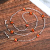 Korean Simple Rice Beads Sunflower Mask Chain Lanyard Glasses Chain Transparent Bead Chain Mask Rope sku image 3