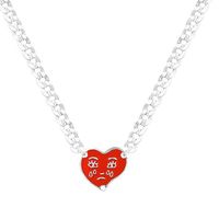 New Creative Fashion Heart-shaped Crying Face Alloy Necklace Wholesale sku image 2
