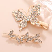 Fashion Butterfly Shape Crystal Hairpin 2-piece Set sku image 1