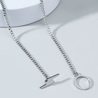 European And American Hip Hop Lightning One-button Buckle Stainless Steel Sweater Chain sku image 1