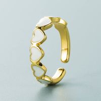 Simple Copper Color Drop Oil Heart Open Adjustable Ring sku image 1