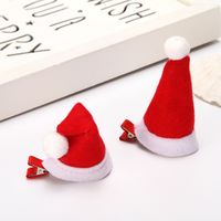 Christmas Red Small Hat Children's Hairpin Wholesale Nihaojewelry sku image 1