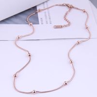 Korean Fashion Round Bead Titanium Steel Short Necklace main image 3