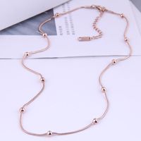 Korean Fashion Round Bead Titanium Steel Short Necklace sku image 1