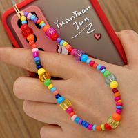 Glass Beads Colorful Beaded Mobile Phone Chain Europe And America Cross Mobile Phone Rope main image 1