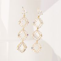 New Fashion European And American Style Zircon Tassel Earrings main image 3