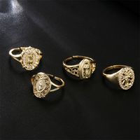 Europe And America Hot Sale New Copper-plated Gold Religious Jewelry Virgin Mary Open Ring main image 3