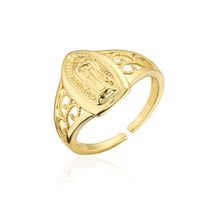 Europe And America Hot Sale New Copper-plated Gold Religious Jewelry Virgin Mary Open Ring main image 6