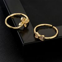 New Simple Golden Personality Open Ring Copper Micro-inlaid Zircon Jewelry main image 3