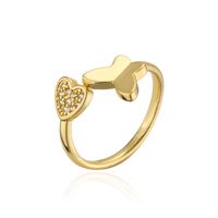 Neue Einfache Goldene Persönlichkeit Offener Ring Aus Kupfer Mit Mikro-intarsien-zirkon-schmuck main image 6