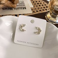 Fashion Micro-inlaid Zircon Delicate Butterfly Shell Flower Simple Earring main image 4