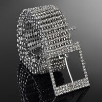 Nouveau Dix Rangées De Diamants Brillants Incrustés De Cristal Diamant Taille Chaîne Mode Strass Ceinture En Gros main image 4