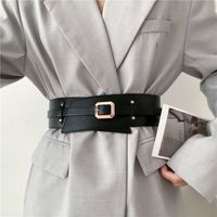 Ladies Girdle Wide Belt Pu Small Square Buckle Fashion Decorative Belt main image 1